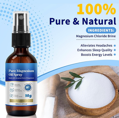 Magnesium Spray - Pure Magnesium Oil - Natural Deodorant -Topical Magnesium