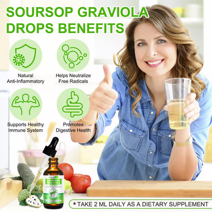 Soursop Graviola Liquid Drop for Cell Support & Regeneration, Immune Boost