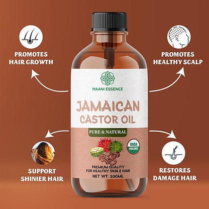 100ML LARGE ORGANIC JAMAICAN BLACK CASTOR OIL 100% PURE AND NATURAL MADE IN USA