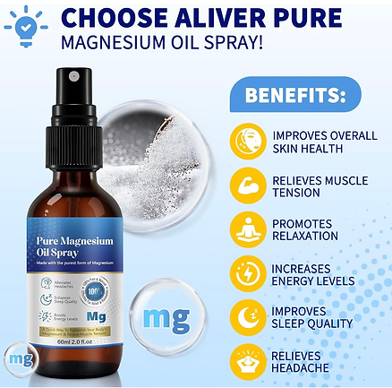 Magnesium Spray - Pure Magnesium Oil - Natural Deodorant -Topical Magnesium