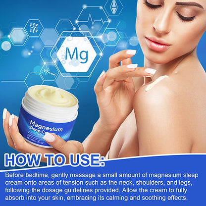 Magnesium Oil Cream for Sleep,Magnesium Body Butter - Support for Sleep, Leg Cra