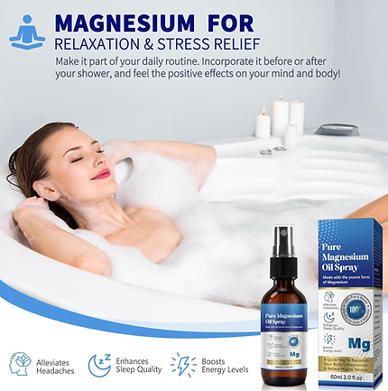 Magnesium Spray - Pure Magnesium Oil - Natural Deodorant -Topical Magnesium