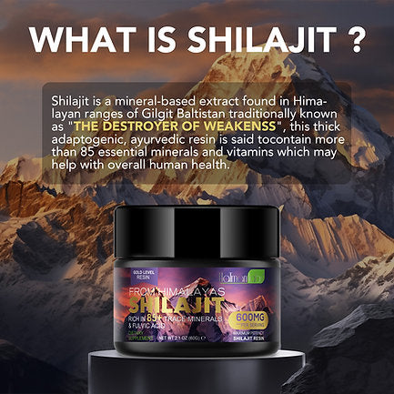 Shilajit Pure Himalayan Organic Shilajit Resin - Gold Grade 100% Shilajit with 8