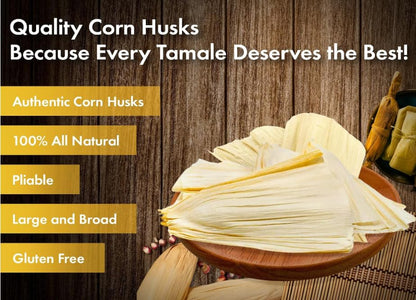 1LB Corn Husks For Tamales Natural and Premium Dried Corn Husk Tamale Wrappers | Perfect Hojas Para Tamal for Authentic, Flavorful Tamales, Hojas de Maiz Para Tamal IMPORTED FROM MEXICO