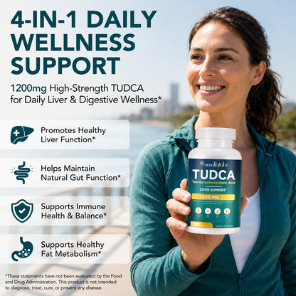 TUDCA 1200 MG Tauroursodeoxycholic Acid Liver Support 120 Capsules Gluten Free Non GMO Soy Free