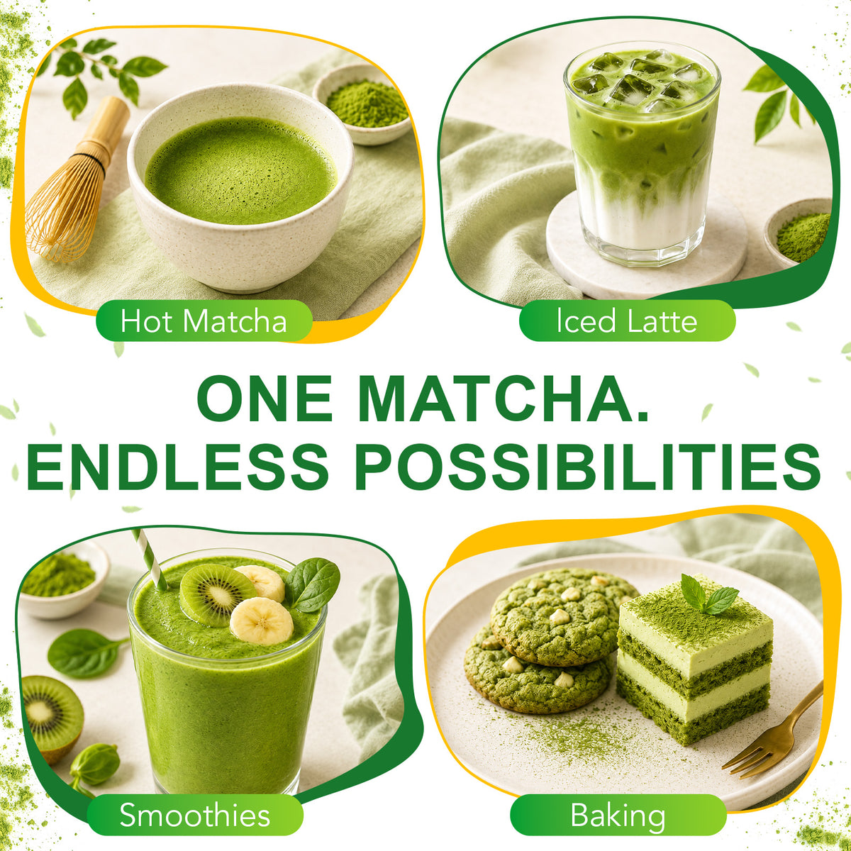 1LB Organic Matcha Green Tea - Rich in Nutrients Antioxidants Fiber & Chlorophyll - 16 oz (454g) - Premium First Harvest - Smooth Delicate Flavor