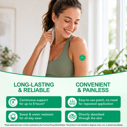 Moringa Berberine X NAD Patches, Berberine Patches | Natural Patch for Women and Men 8-Hour Long-Lasting, Applied to Various Parts of The Body, 30 Count