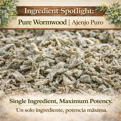 Wormwood Herbal Loose Tea (4oz) | Hierba Maestra Amarga, Yerba Maestra, Wormwood, Ajenjo, Ajorizo, Artemisia Premium Quality Whole Dried Wormwood Tea | Te De Ajenjo - Artemisia Absinthium | Wildcrafted IMPORTED FROM MEXICO