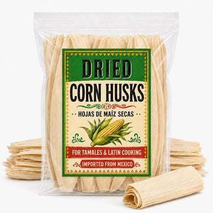 1LB Corn Husks For Tamales Natural and Premium Dried Corn Husk Tamale Wrappers | Perfect Hojas Para Tamal for Authentic, Flavorful Tamales, Hojas de Maiz Para Tamal IMPORTED FROM MEXICO