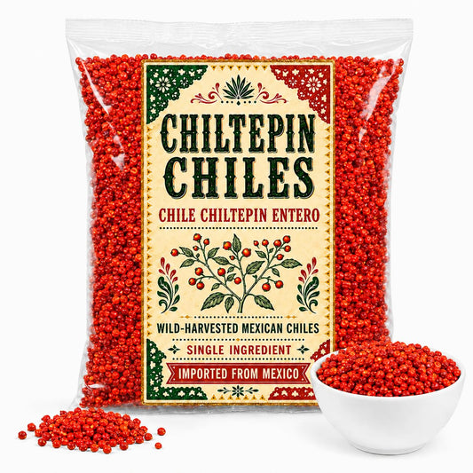 Sonora Chilo - (Chile Chiltepin Silvestre) Dried Chiltepin Pepper Whole Tepin Pepper Chili Pods, Very Hot! Extra Spicy - Great for Seafood (Mariscos) Salsas, Stews, Meats - IMPORTED FROM MEXICO