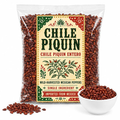 Chile Piquin Peppers | Wild Harvest Chile Piquin, Hand-Picked Wild Mexican Peppers, Rare Authentic Spice, Bold Heat, Premium Gourmet Quality IMPORTED FROM MEXICO