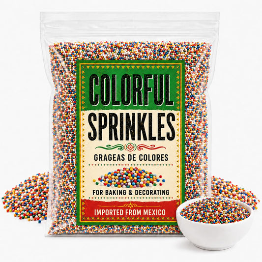Colorful Sprinkles Grageas de Colores for Baking & Decorating Rainbow Assorted Colorful Sprinkles Bulk NON-GMO