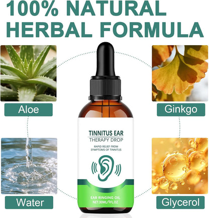 Tinnitus Relief for Ringing Ears, Ear Care Drops Promote Ear Comfort and Clarity, Effective Tinnitus Treatment Reduces Ears Noise and Improves Hearing in Both Men and Women