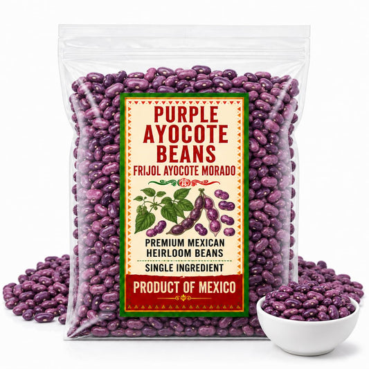 Exotic Purple Ayocote Beans (Frijol Ayocote Morado) – Premium Mexican Heirloom Legume Mexican Grande Ayocote Morado Bean Seeds Runner Bean IMPORTED FROM MEXICO