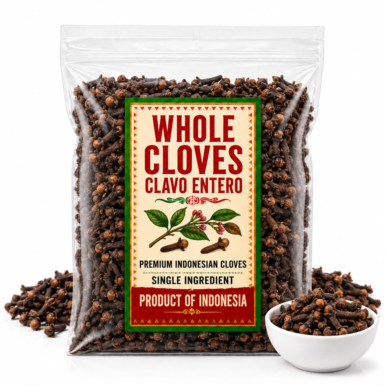 Premium Whole Cloves from Indonesia – 100% Natural Aromatic Spice for Cooking, Baking, and Tea – Fresh & Flavorful Pure, Non-GMO, Premium Hand Picked Quality