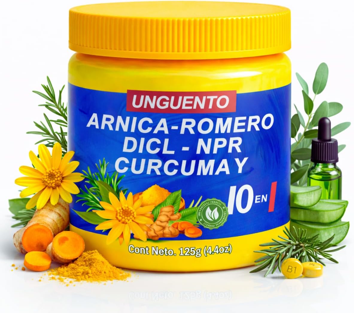 Viral Arnica Gel 10 en 1 (Massage Balm) Muscular 125g (4.2oz) - Arnica, Curcuma, Rosemary, Eaucalyptus, & More | Fast-Absorbing Botanical Gel for Post-Workout & Daily Use