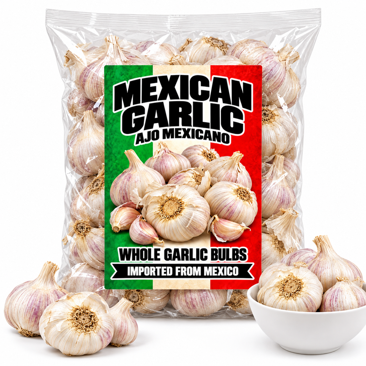 Mexican Garlic Ajo Mexicano Whole Garlic Bulbs Imported from Mexico Fresh Premium Quality