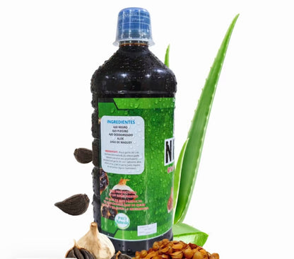 Jugo De Maguay Y Sabilla, Ajo Negro, Ajo Chino Herbal Maguey Tonic with Aloe Vera , Black Garlic , Japanese Garlic Herbal Supplement blend 1,000ML