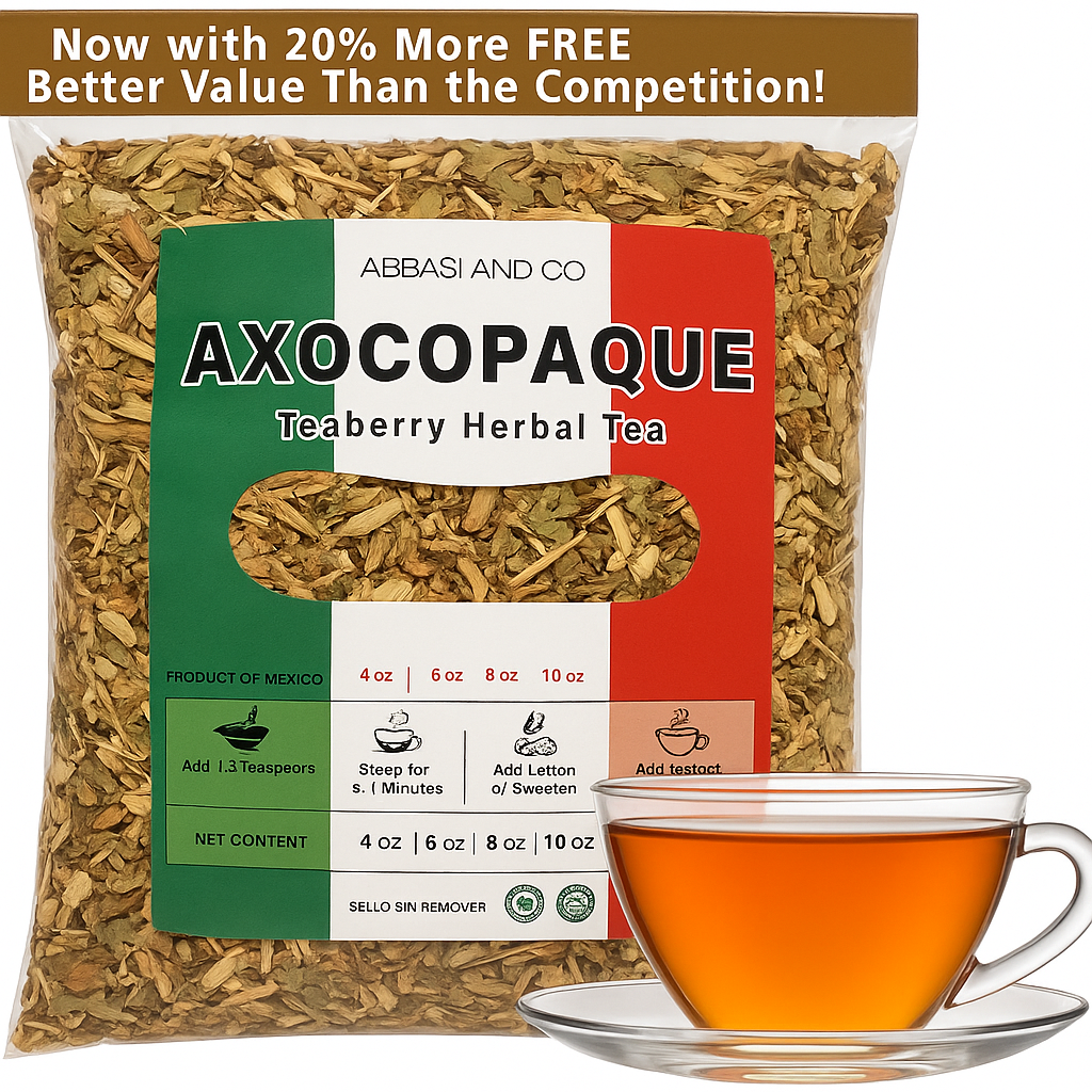 5oz Axocopaque Tea Tearberry Herbal Tea - 40+ Cups | Loose Leaf - Wildcrafted hierba/te, Wintergreen herbs,Gaultheria procumbens, wintergreen IMPORTED FROM MEXICO