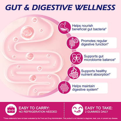 Fiber Gummies 5g Per Serving Sugar-Free Berry & Peach Flavors 90 Gummies for Digestion Regularity & Balance
