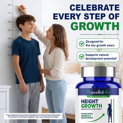 Height Growth Advanced Formula with Calcium Vitamin D3 Zinc L-Arginine for Natural Growth & Bone Development 60 Capsules