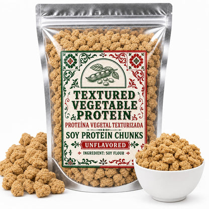 Textured Vegetable Protein TVP Unflavored Soy Meat Substitute Vegan Textured Soy Protein – Premium Soya Texturizada, Easy Plant-Based Cooking Protein, Carne De Soya Product of Mexico