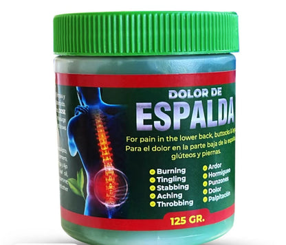 Dolor De Espalda Gel 125g, Pain Reliever Cream for lower back , buttocks , & legs, Helps with pain , arnica cream pomada