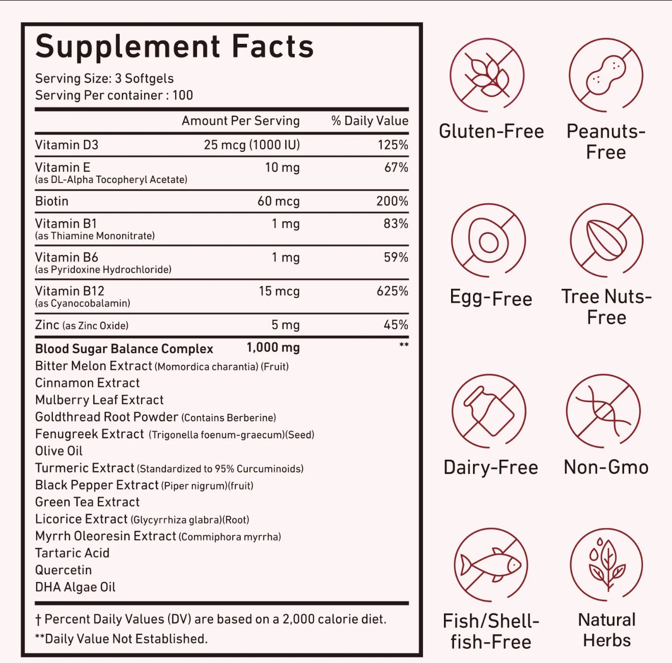 300 Softgels Blood Sugar Complex Supplement | 20+ Active Natural Herbs-Cinnamon, Bitter Melon, Mulberry Leaf, Fenugreek, Berberine, Vitamins for Energy Level, Vitality Support | Clean Ingredient