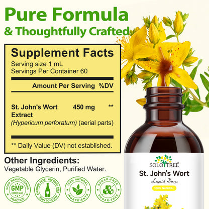 St Johns Wort Tincture - Mood Support - Relaxing St. John's Wort Supplement - Liquid Hypericum