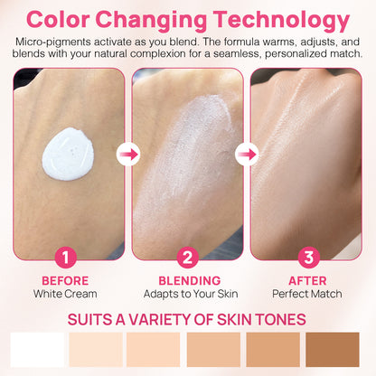 Color Changing Foundation SPF 15 Skin-Matching Lightweight Long-Wearing 30mL