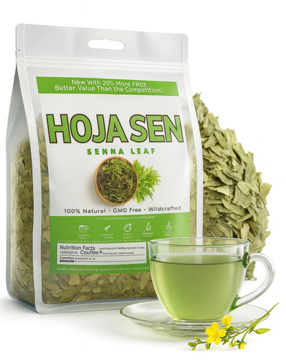 5oz (141g) Hoja Sen (Senna Leaf) Herbal Tea - Premium Hoja Entera Senna de Calidad | 100% All-Natural Loose Leaf| Non-GMO Mexican Herbal Tea Wildcrafted.