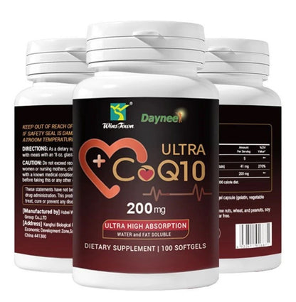 CoQ10 100mg Softgels, Ultra CoQ10 200mg, 3x Better Absorption, Antioxidant for Heart Health & Energy Production, Coenzyme Q10 Vitamins and Supplements, 4 Month Supply, 100 softgels