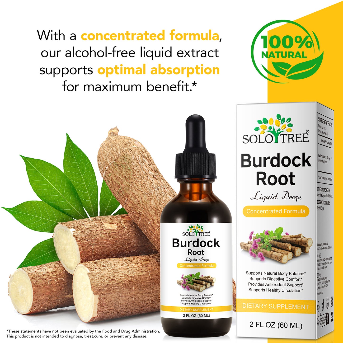 Burdock Root Liquid Extract | Alcohol-Free, Vegan, Non-GMO, Gluten-Free | 2 oz Liquid Herbal Organic Tincture
