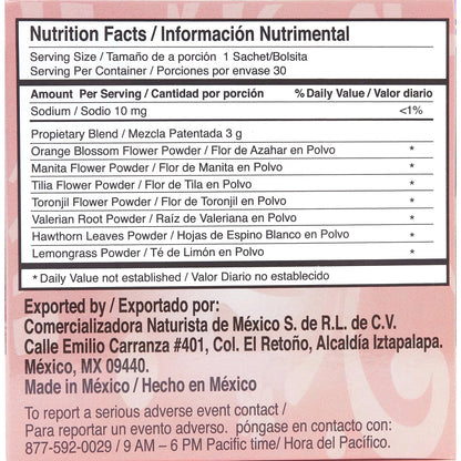 Me Vale Madre Natural Calming Tea: 100% Natural for Relaxation, Support Tranquility and Relief Herbal Tea. Te Relajante y Calmante para Nervios, Tension y Dormir Mejor – 30 Tea Bags