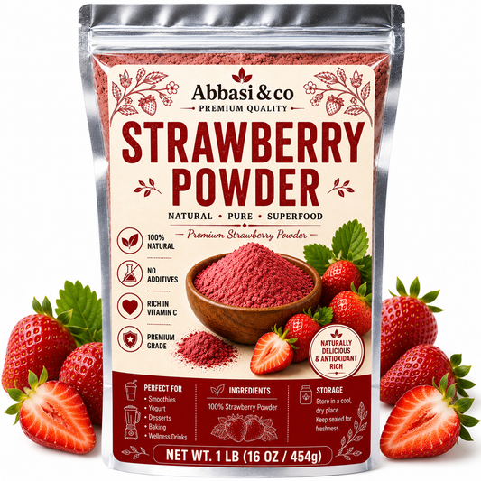 1LB Premium Quality Strawberry Powder 100% Natural Rich in Vitamin C  Freeze-Dried Strawberry Powder, No Added Sugar, Made from Real Strawberries, for Smoothies, Baking & Drinks, Natural Sweet-Tart Flavor