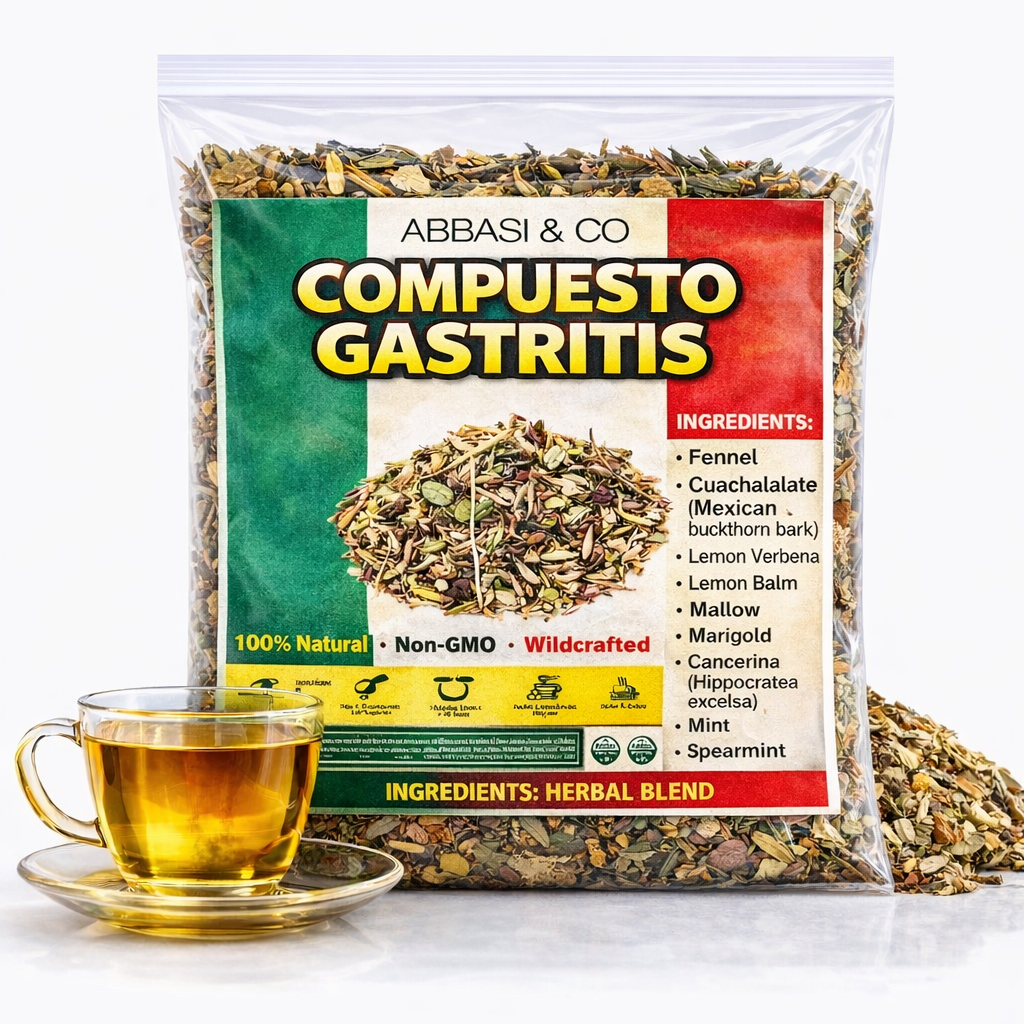 Gastritis Herbal Compound Tea 100% Natural Infusion – Acid Reflux tea , Ulcer Healing tea , Heartburn - Providing Upset Stomach Relief and GERD relief  Compuesto Ancestral Hierbas Naturales – Herbal Mixture Digestive Comfort – Té Bienestar Estomacal