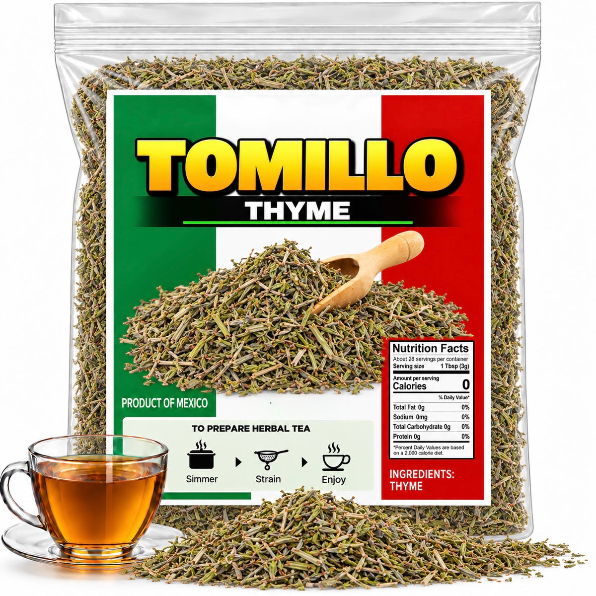 4oz Thyme Leaves Dried Tomillo Thyme Herbal Tea  Organic Thyme Leaves Dried ~ Thymus Vulgaris IMPORTED FROM MEXICO