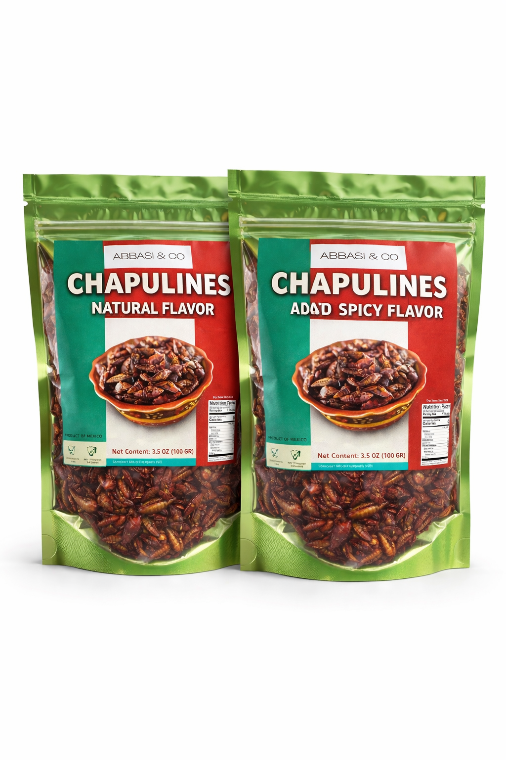 Fresh Chapulines Sabor Natural From Oaxaca 3.5oz (100gr) | All Natural Toasted Grasshoppers With Lime, Sea Salt and Garlic | Always Fresh (Not Dehydrated) Delicious, Healthy Exotic Mexican Snack. Imported From Mexico