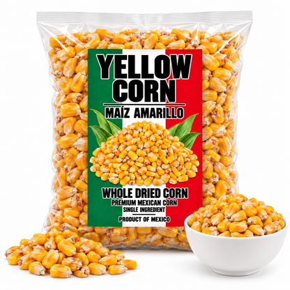 Yellow Corn Maiz Amarillo Whole Dried Premium Mexican Corn Whole Kernels Product of Mexico