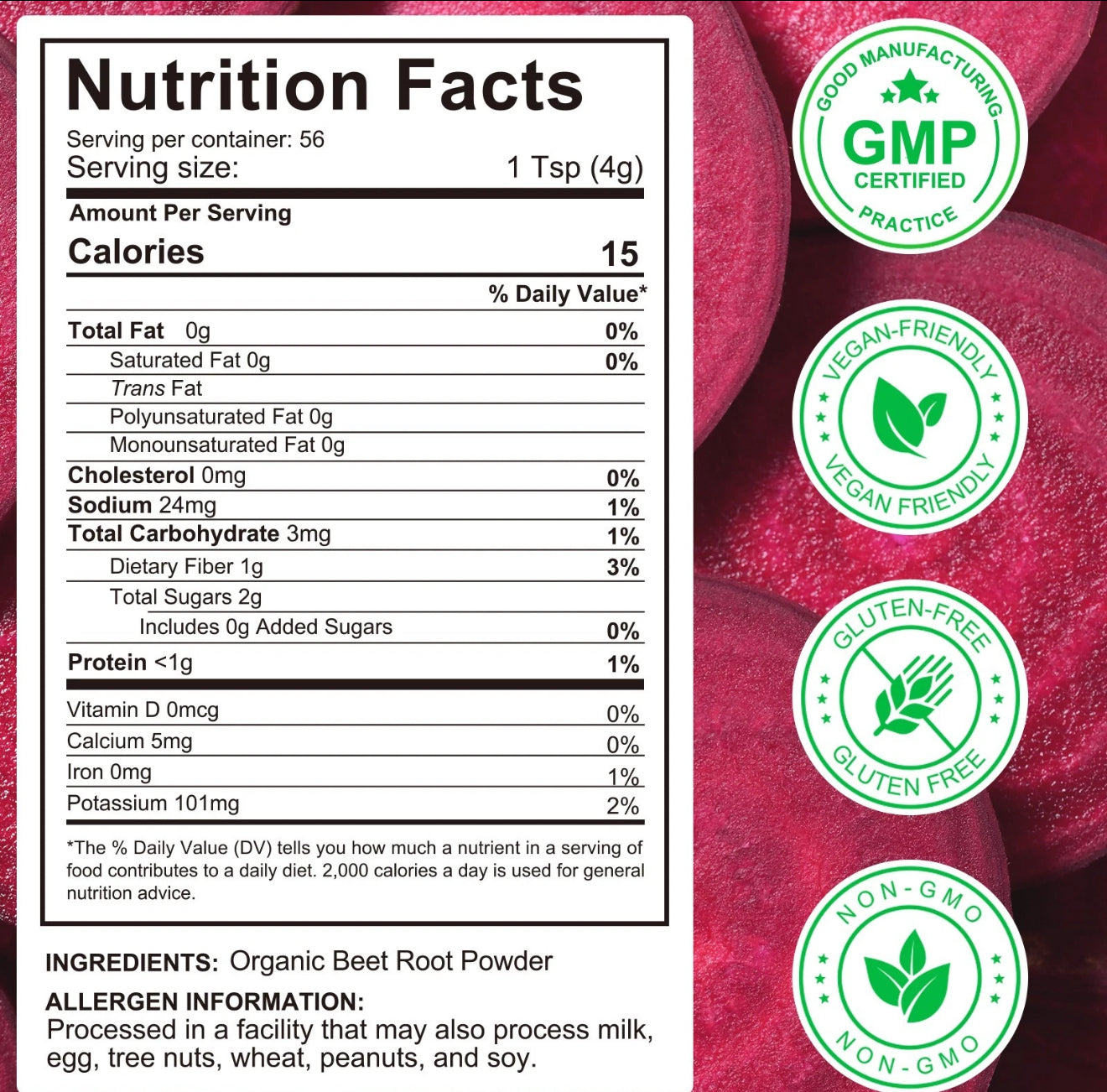 8oz Organic Beet Root Powder for Smoothies, Baking & Juice. Raw Beetroot Superfood & Natural Red Food Coloring (8oz, Non-GMO, Earthy Flavor