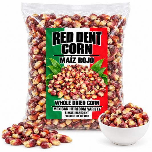 Red Dent Corn Maiz Rojo Whole Dried Corn Mexican Heirloom  Product of Mexico