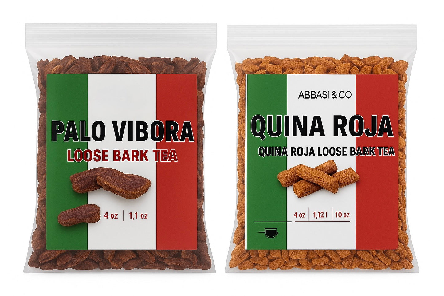 2 Bag Bundle - Palo De Vibora 5 oz (114g) & Quina Roja 5 oz (114g) | Red Cinchona Bark & Arbol de la Víbora Herbal Infusion | Gluten-Free, Non-GMO, Wildcrafted (BOTH)