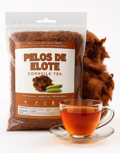 5oz (141g) Pelos de Elote (Cornsilk) Herbal Tea - Premium Barbas de Elote | 100% All-Natural Loose Leaf| Non-GMO Mexican Herbal Tea Wildcrafted.