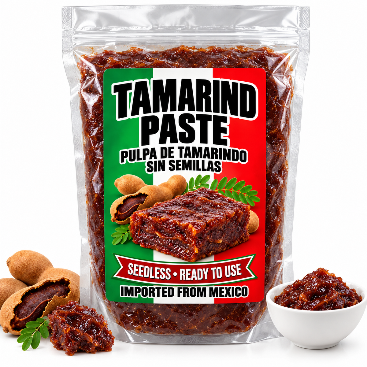 Tamarind Paste Pulpa de Tamarindo Sin Semillas Seedless Ready to Use Imported from Mexico Authentic Mexican Flavor