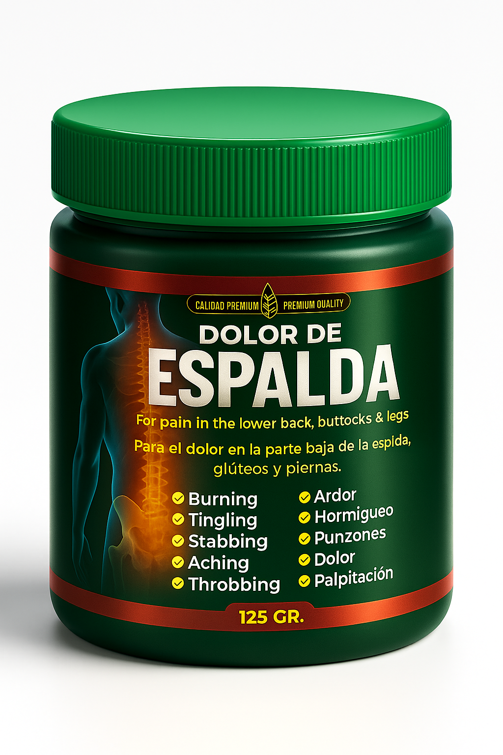 Dolor De Espalda Gel 125g, Pain Reliever Cream for lower back , buttocks , & legs, Helps with pain , arnica cream pomada