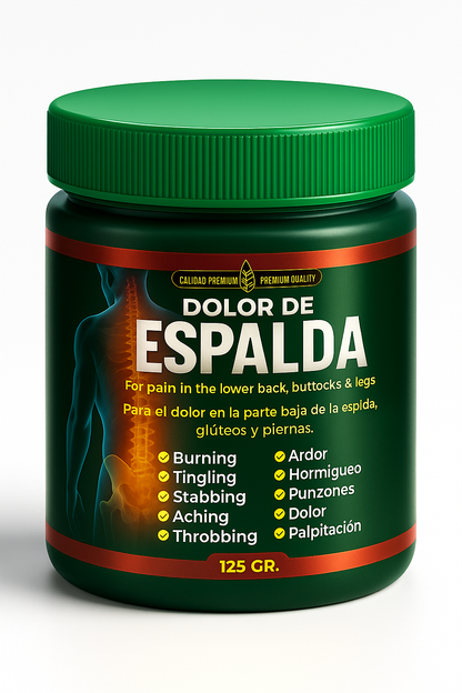 Dolor De Espalda Gel 125g, Pain Reliever Cream for lower back , buttocks , & legs, Helps with pain , arnica cream pomada