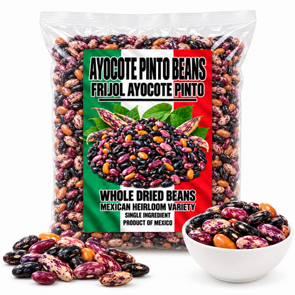 Premium Mexican Ayocote Pinto Beans (Frijol Ayocote Pinto), Whole Dried Product of Mexico