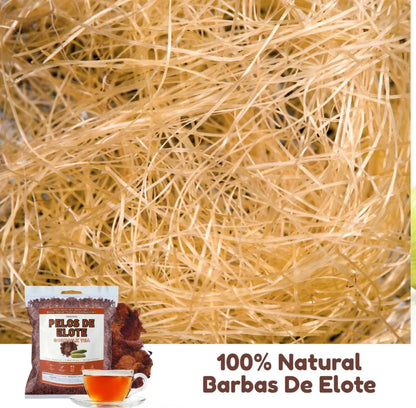 5oz (141g) Pelos de Elote (Cornsilk) Herbal Tea - Premium Barbas de Elote | 100% All-Natural Loose Leaf| Non-GMO Mexican Herbal Tea Wildcrafted.