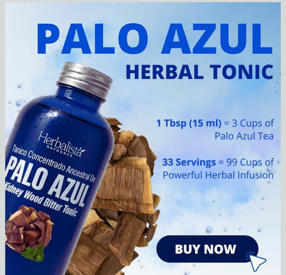 500ML Concentrated Palo Azul Tonic (Kidney Wood) 16.9 fl oz (500ml) | Concentraded Bitter Tonic 1 Tbsp = 3 Cups of Palo Azul Tea | Tonico Herbal.
