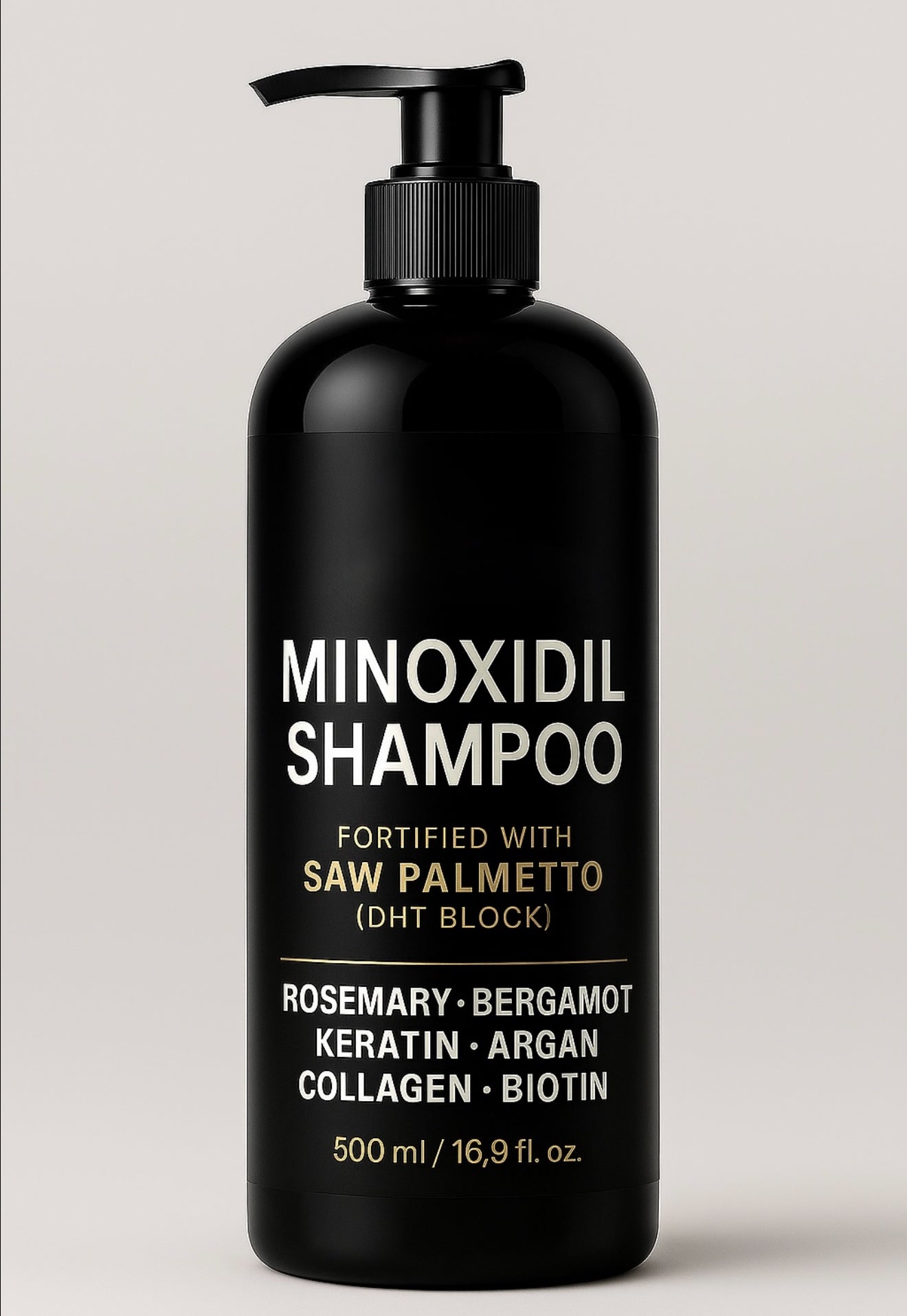 10in1 Minoxidil Shampoo with Saw palmetto ( DHT Blocker) Rosemary oil, Bergamot , Keratin , Argan , Collegen & Biotin 500ML Hair growth shampoo, stops hair loss , root activator